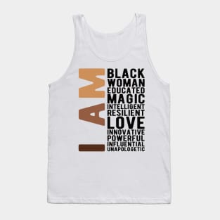 I Am Black Woman Educated Melanin Black History Month women history Tank Top